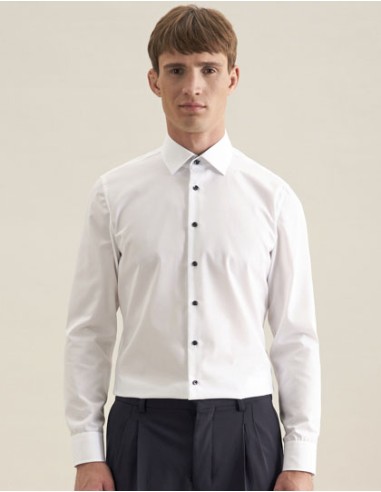 SEI-293690-Mens Shirt Poplin Shaped Fit Long Sleeve